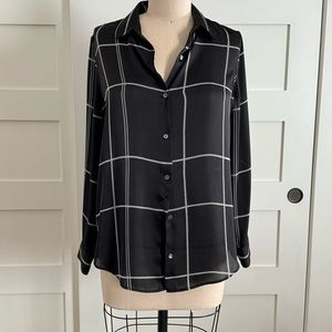 Equipment loose-fit silky windowpane top
